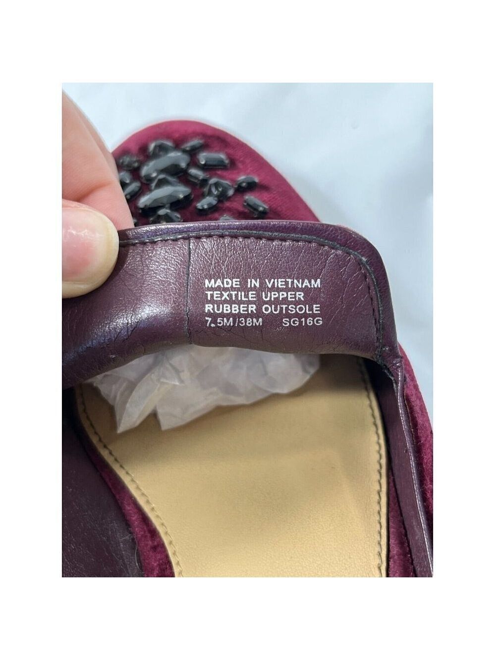 Michael Kors Womens 7.5 Shoes Edie Embellished Velvet Slide Slip-Ons Burgundy - Picture 4 of 14